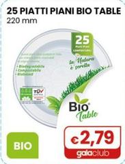 Bio Table - 25 Piatti Piani 220 Mm