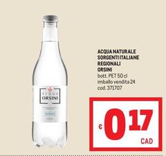 Acqua Naturale Sorgenti Italiane Regionali