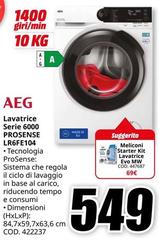 Aeg - Lavatrice Serie 6000 Prosense Lr6fe104