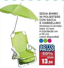 Bimbo - Sedia  In Poliestere Con Sacca E Ombrellino
