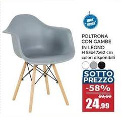 Iper - Poltrona Con Gambe In Legno