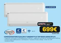Argo - Condizionatore Dualsplit Greenstyle Top 9000+12000 Btu/H