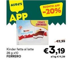 Kinder - Ferrero  Fetta Al Latte