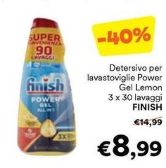 Finish - Detersivo Per Lavastoviglie Power Gel Lemon