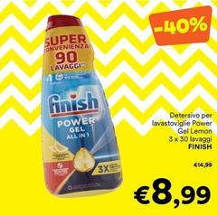 Finish - Detersivo Per Lavastoviglie Power Gel Lemon