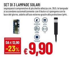 Set Di 3 Lampade Solari