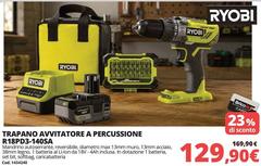 Ryobi - Trapano Avvitatore A Percussione R18pd3-1405a