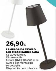 Alba - Lampada Da Tavolo Led Ricaricabile