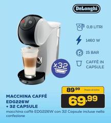 De Longhi - Macchina Caffè EDG226W + 32 CAPSULE