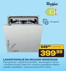 Whirlpool - Lavastoviglie Da Incasso WOID741AS