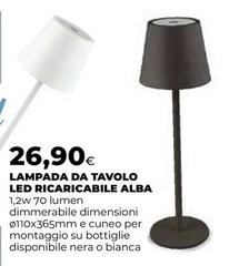 Alba - Lampada Da Tavolo Led Ricaricabile