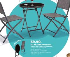 Set Balcohe Pieghevole Con Struttura In Acciaio