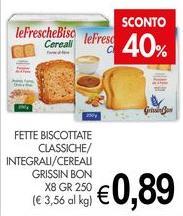 Grissin bon - Fette Biscottate Classiche/ Integrali/ Cereali