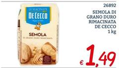 De Cecco - Semola Di Grano Duro Rimacinata