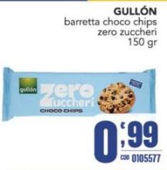 Gullon - Barretta Choco Chips Zero Zuccheri