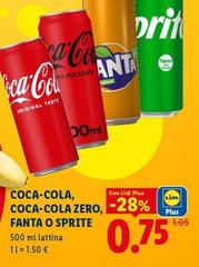 Coca-Cola, Coca-Cola Zero, Fanta O Sprite 