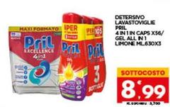 Pril - Detersivo Lavastoviglie 4 In 1 Caps X56/ Gel All In 1 Limone Ml630x3