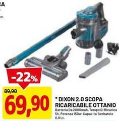 Dixon -  2.0 Scopa Ricaricabile Ottanio
