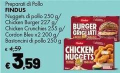 Findus - Preparati Di Pollo Nuggets Di Pollo/ Chicken Burger/ Chicken Crunchies/ Cordon Bleu/ Bastoncini Di Pollo
