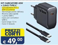 Rapida - Kit Caricatore 45w + Cavo Type-C