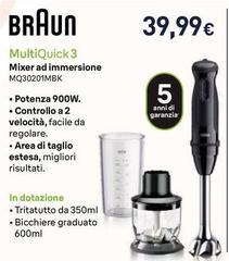 Braun - Multiquick3 Mixer Ad Immersione MQ30201MBK