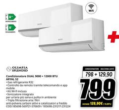 Olimpia splendid - Condizionatore Dual 9000 + 12000 BTU ARYAL 52