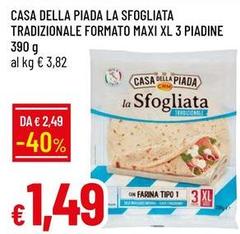 Maxi - La Sfogliata Tradizionale Formato  Xl 3 Piadine