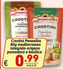 Fritt - Crostini Panealba 80g Mediterraneo Integrale-origano Pomodoro E Basilico
