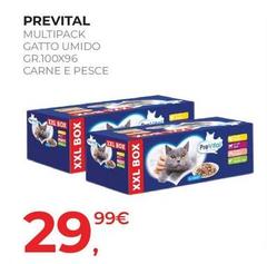 Prevital - Multipack Gatto Umido Gr.100x96 Carne E Pesce