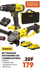 Stanley - Set Trapano Avvitatore V20 + Smerigliatrice