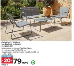 Coffee Set In Textilene Con Struttura In Acciaio Composto
