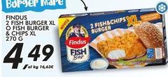 Findus - 2 Fish Burger Xl O Fish Burger & Chips Xl