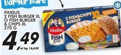 Findus - 2 Fish Burger Xl O Fish Burger & Chips Xl