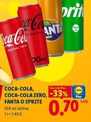 Coca-Cola, Coca-Cola Zero, Fanta O Sprite 