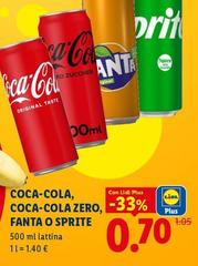 Coca-Cola, Coca-Cola Zero, Fanta O Sprite 