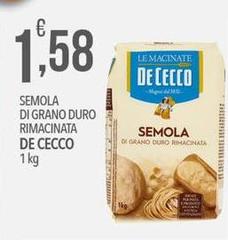 De Cecco - Semola Di Grano Duro Rimacinata