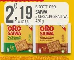 Saiwa - Biscotti Oro 5 Cereali/Fibrattiva