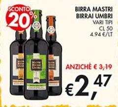 Mastri birrai umbri - Birra Bibrai