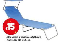 Mare - Lettino  In Acciaio Con Tettuccio