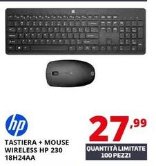 HP - Tastiera + Mouse Wireless 230 18H24AA 