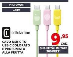 Cellularline - Cavo Usb-C To Usb-C Colorato E Profumato Alla Frutta