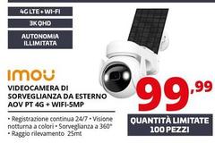 Imou - Videocamera Di Sorveglianza Da Esterno AOV PT 4g + Wifi/5MP