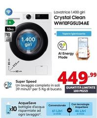 Samsung - Lavatrice Crystal Clean WW10FG5U34AE