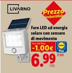 Livarno - Faro Led Ad Energia Solare Con Sensore Di Movimento