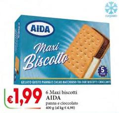 Aida - 6 Maxi Biscotti Panna E Cioccolato