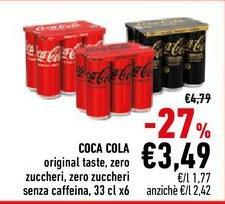 Coca Cola - Original Taste, Zero Zuccheri, Zero Zuccheri Senza Caffeina