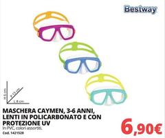 Bestway - Maschera Caymen, 3-6 Anni, Lenti In Policarbonato E Con Protezione Uv