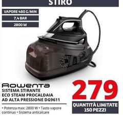 Rowenta - Sistema Stirante Eco Steam Procaldaia Ad Alta Pressione DG9611