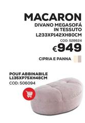 Divano Megasofa In Tessuto L233xp142xh80cm