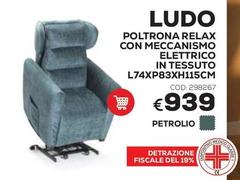 Poltrona Relax Con Meccanismo Elettrico In Tessuto L74XP83XH115CM